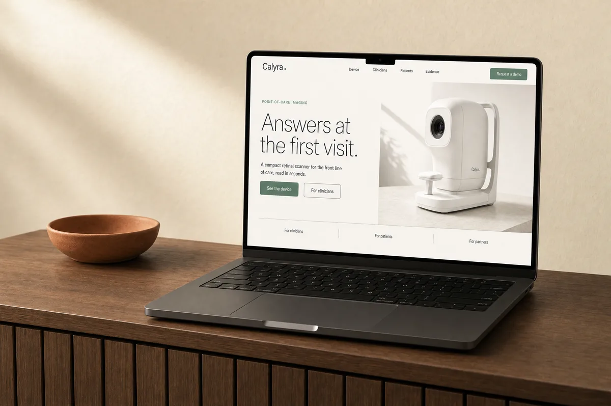 A clinical diagnostics site on a laptop